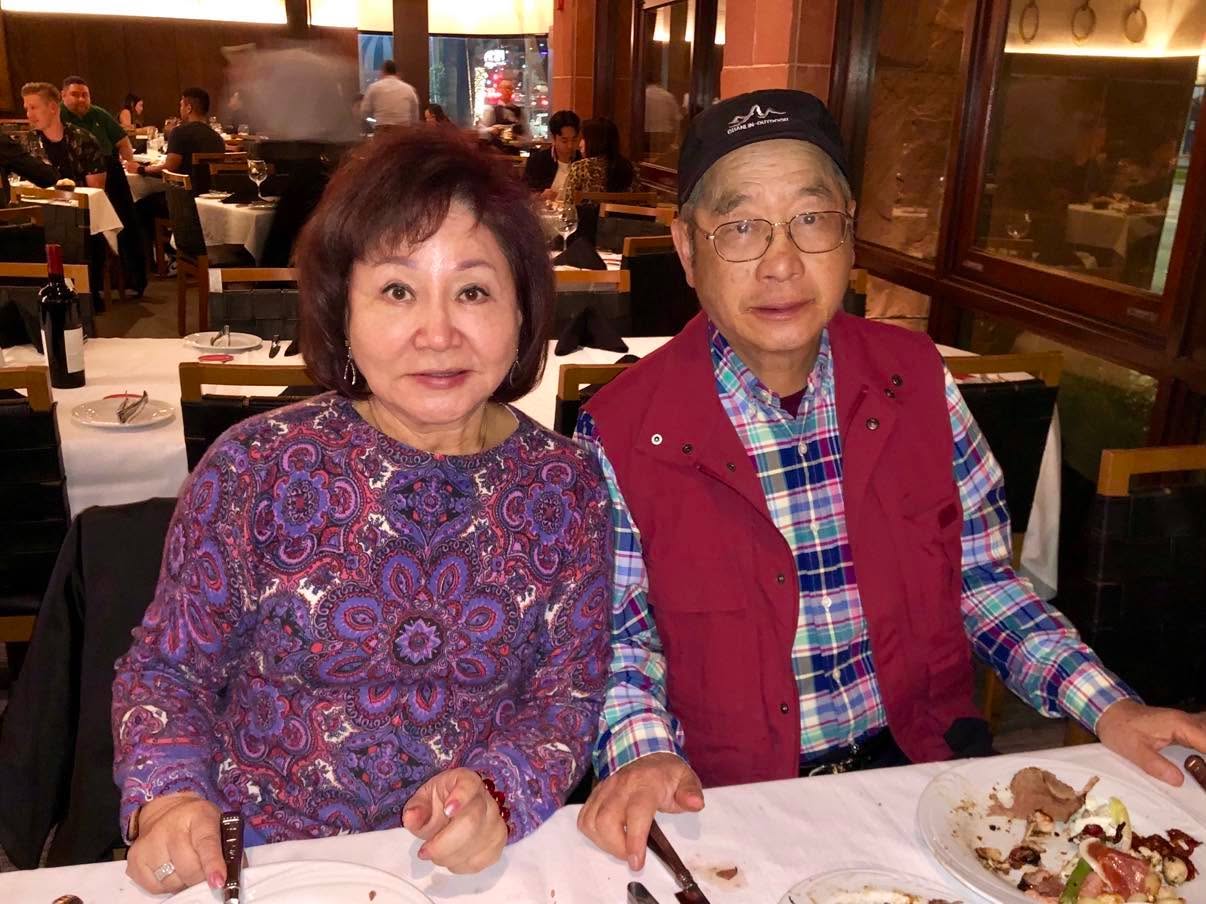 Adam's parents at dinner